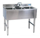 BK Resources BKUBW-336S Three Compartment 36" Slim-Line Underbar Sink