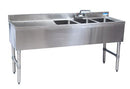BK Resources BKUBW-348LS Three Compartment 48" Slim-Line Underbar Sink with Left Drainboard