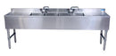 BK Resources BKUBW-496TS Four Compartment 96" Slim-Line Underbar Sink with Two Drainboards