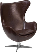 Flash Furniture Leather Egg Chair With Tilt-Lock Mechanism