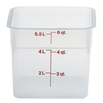 Cambro 6SFSPP-190 6 Qt Red Square Translucent Container