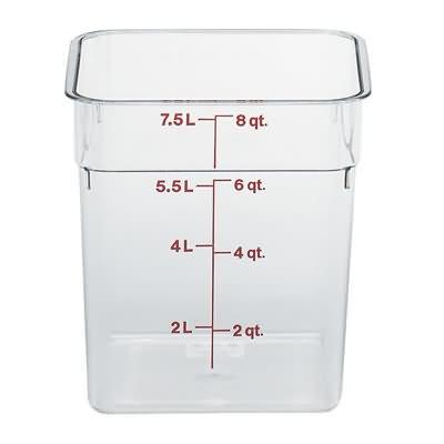 Cambro 8SFSCW-135 8 Qt Clear Square Container Cam-Wear