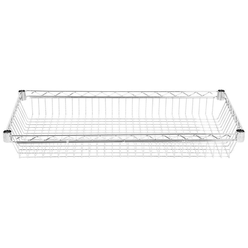 Canarac Individual Chrome/Black Epoxy Wire Shelf Baskets - Various Sizes