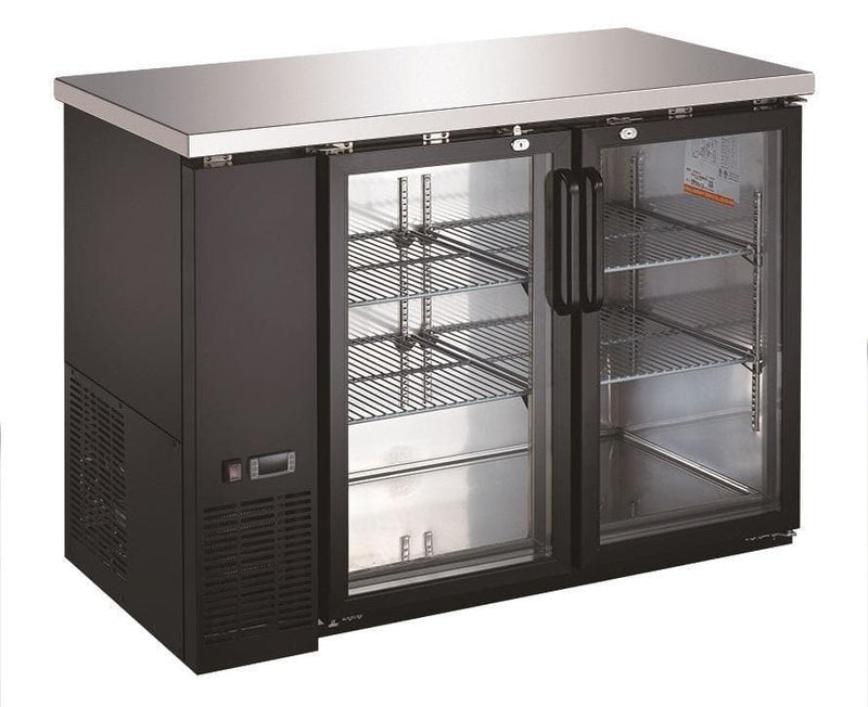 Canco BB-2449 Commercial 49" Double Glass Door Back Bar Cooler - Swing & Sliding Door Options
