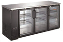 Canco BB-2473 Commercial 73" Triple Glass Door Back Bar Cooler - Swing & Sliding Door Options
