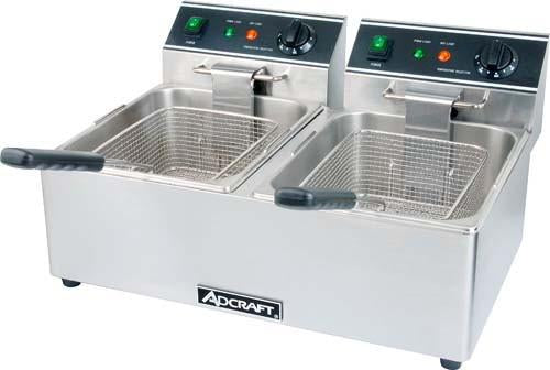 Adcraft DF-6L2 Double Tank Deep Fryer 120V