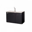 Everest EBD2-BB-24 57-3/4" Black Two Section Solid Door Back Bar/Direct Draw Keg Refrigerator