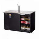 Everest EBD2-BBG 57-3/4" Black Two Section Solid/Glass Door Back Bar/Direct Draw Keg Refrigerator