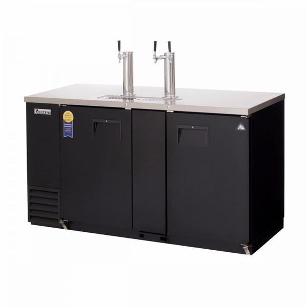 Everest EBD3-24 68" Black Two Section Direct Draw Keg Refrigerator