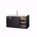 Everest EBD3-BBG-24 68" Black Two Section Solid/Glass Door Back Bar/Direct Draw Keg Refrigerator