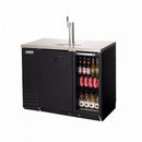 Everest EBDS2-BBG-24 49" Black Two Section Solid/Glass Door Back Bar/Direct Draw Keg Refrigerator