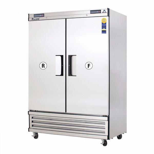 Everest EBSRF2 49-5/8" Two Section Solid Door Upright Reach-In Dual Temp Refrigerator/Freezer Combo