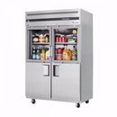 Everest EGSH4 49-3/4" Two Section Glass/Solid Half Door Upright Reach-In Refrigerator