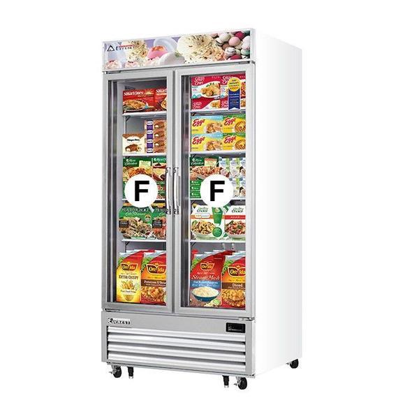 Everest EMGF36 41" Double Swing Glass Door Merchandiser Freezer