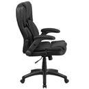 Flash Furniture Extreme Comfort High Back Black Leather Executive Swivel Office Chair With Flip-Up Arms