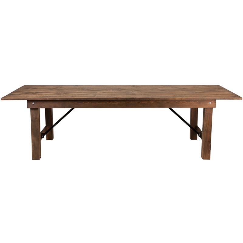 Flash Furniture Hercules Series Antique Rustic Solid Pine Folding Farm Table