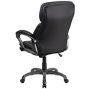 Flash Furniture High Back Black Leather Executive Swivel Office Chair With Lumbar Support Knob