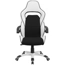 Flash Furniture High Back White Vinyl Executive Swivel Office Chair With Black Fabric Inserts