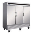 Ikon IB81R Triple Solid Door 81" Wide Stainless Steel Refrigerator