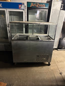 LEADER RE-85 48” GLASS TOP REFRIGERATED PREP TABLE USED