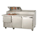 Leader ESPT72 72" Refrigerated Pizza Prep Table with 2 Full & 1 Half Door, ETL-S