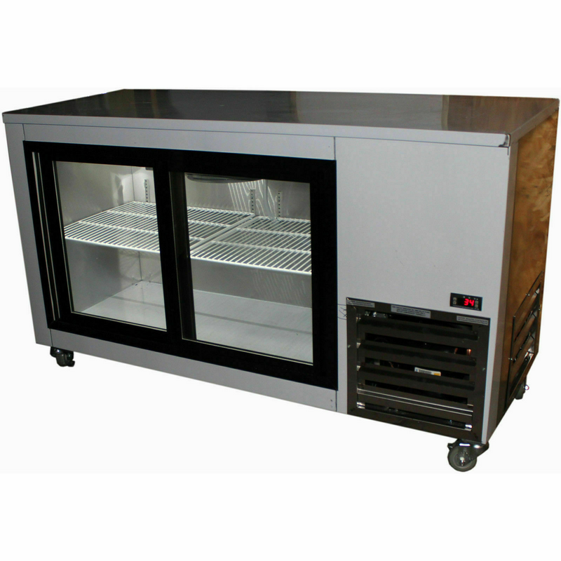 Cooltech 2 Sliding Glass Doors Back Bar Display Cooler 60"