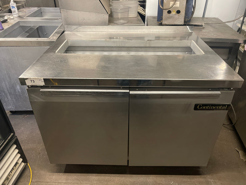 CONTINENTAL SW48 48” REFRIGERATED PAN RAIL PREP TABLE USED