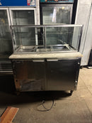 LEADER RE-85 48” GLASS TOP REFRIGERATED PREP TABLE USED
