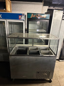 LEADER RE-85 48” GLASS TOP REFRIGERATED PREP TABLE USED