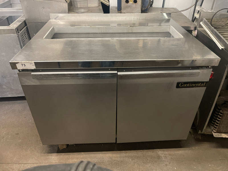 CONTINENTAL SW48 48” REFRIGERATED PAN RAIL PREP TABLE USED