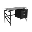 Flash Furniture Glass Desk with Two Drawer Pedestal [NAN-WK-036-GG]