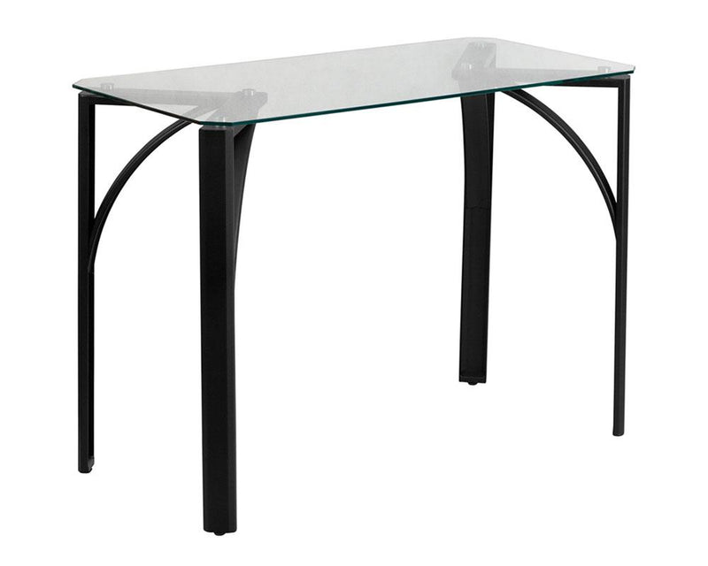 Flashfurniture Contemporary Desk With Clear Tempered Glass Top