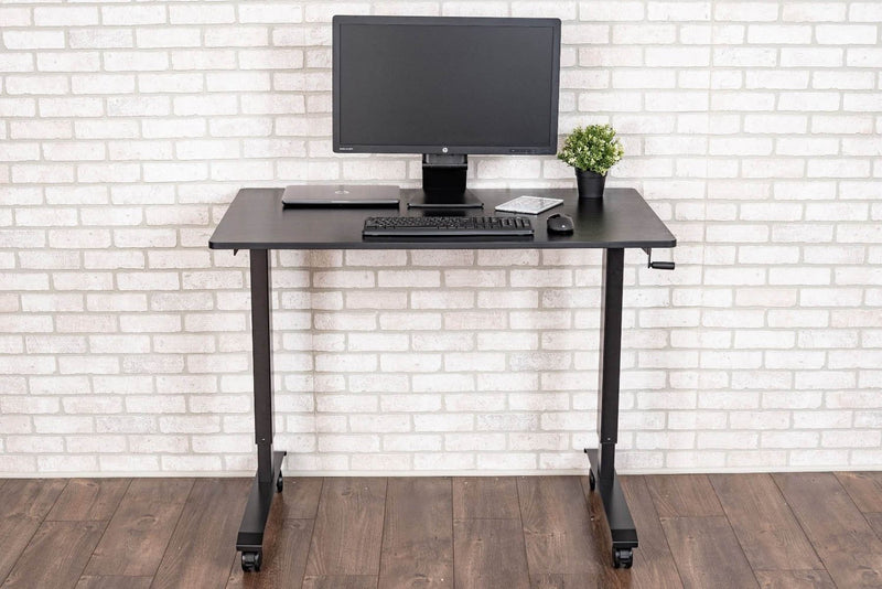 Luxor 60" Electric Standing Desk with Black Frame and Black Oak Top