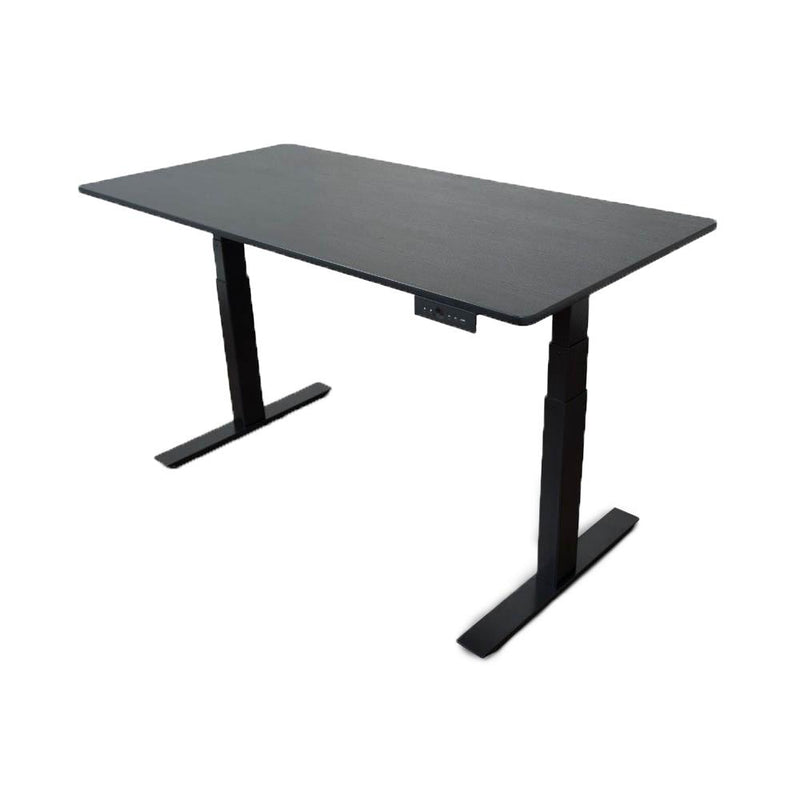 Luxor 60" Electric Standing Desk with Black Frame and Black Oak Top