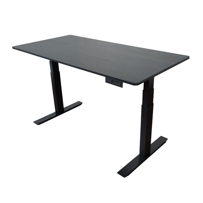 Luxor 60" Electric Standing Desk with Black Frame and Black Oak Top