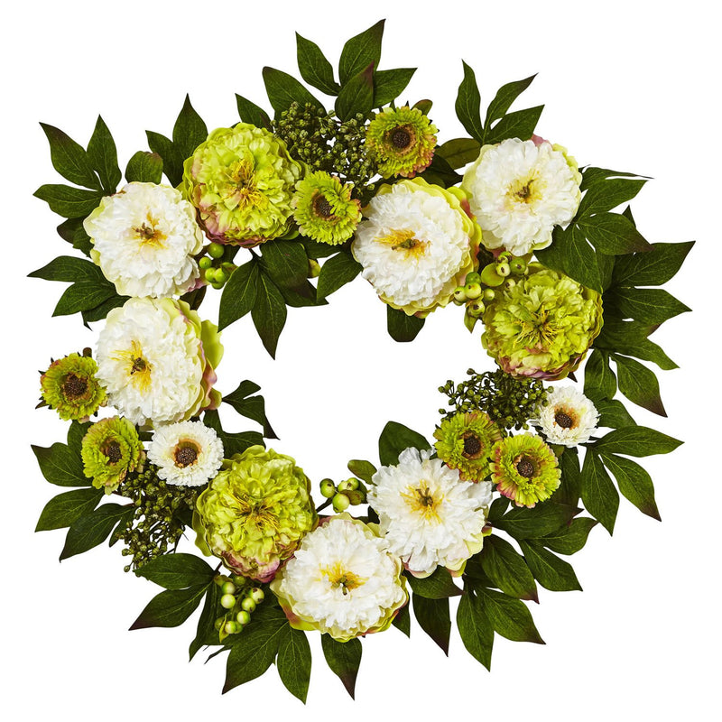 24" Peony Mum Wreath