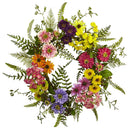 Nearly Naturals Artificial Decorative Hanging 22" Mixed Color Wreath