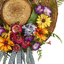 Nearly Natural Decorative Colorful Mixed Flower Hat Wreath