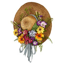 Nearly Natural Decorative Colorful Mixed Flower Hat Wreath