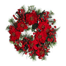 Nearly Natural Home Accent 24" Poinsettia Wreath Holiday