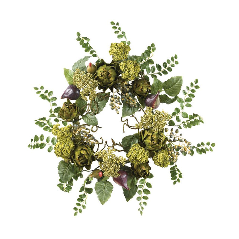 Nearly Natural Home Accent 20" Artichoke Floral Wreath Multi