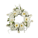 Nearly Natural 20" Peony Hydrangea Wreath White