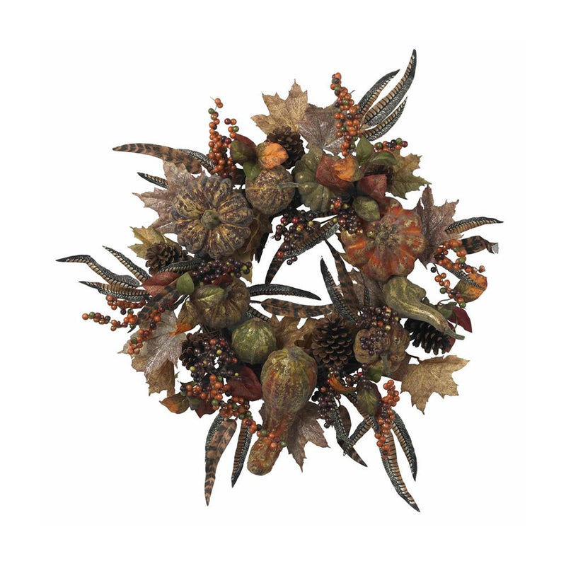 Nearly Natural 28" Autumn Pumpkin Wreath