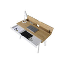 Techni Mobili Workstation with Cord Management and Storage Pine