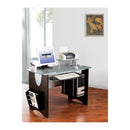 Techni Mobili Glass-Top Home Office Desk Espresso