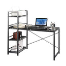 Techni Mobili Glass Desk with Built-in Shelves Grey