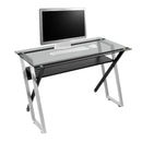 Studio Designs Colorado Desk Black/Silver/Clear Glass
