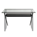 Studio Designs Colorado Desk Black/Silver/Clear Glass
