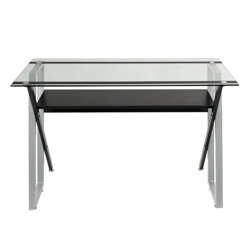 Studio Designs Colorado Desk Black/Silver/Clear Glass