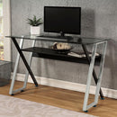 Studio Designs Colorado Desk Black/Silver/Clear Glass